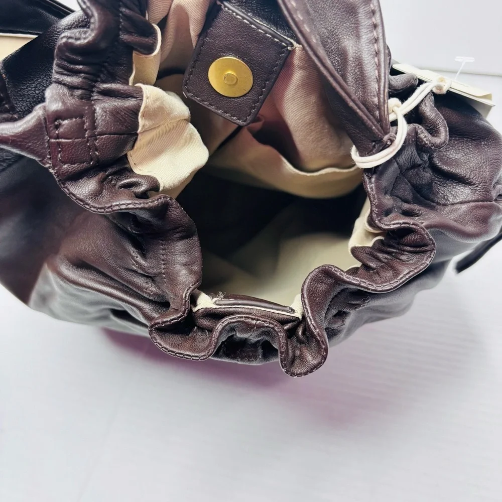 New LUCKY BRAND Chocolate Alva Hobo Shoulder Leather Bag
